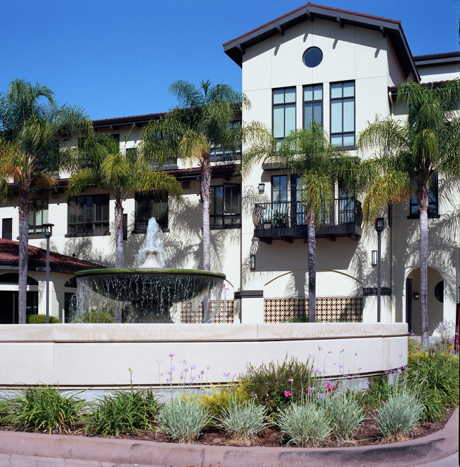 Fountain at apartment building on Winchester Avenue, Campbell.