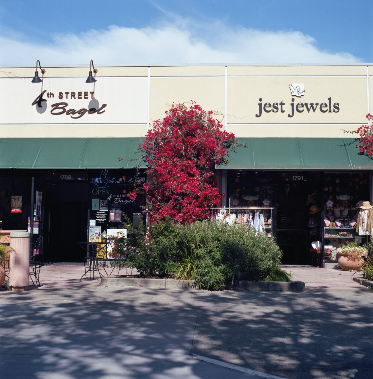 Bagel shop and jewelry store, Fourth Street in Berkeley.