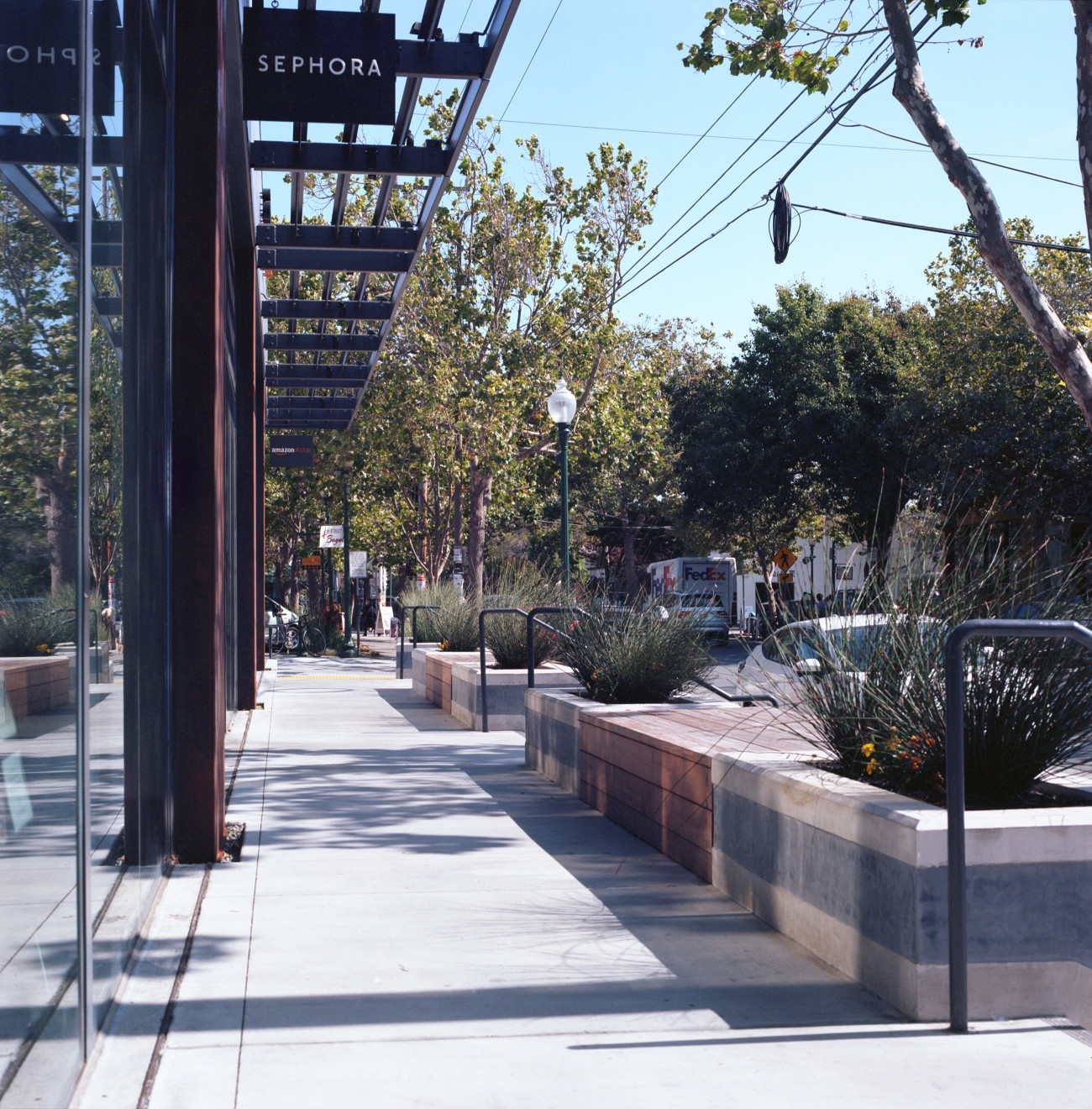 View down Fourth Street in Berkeley.